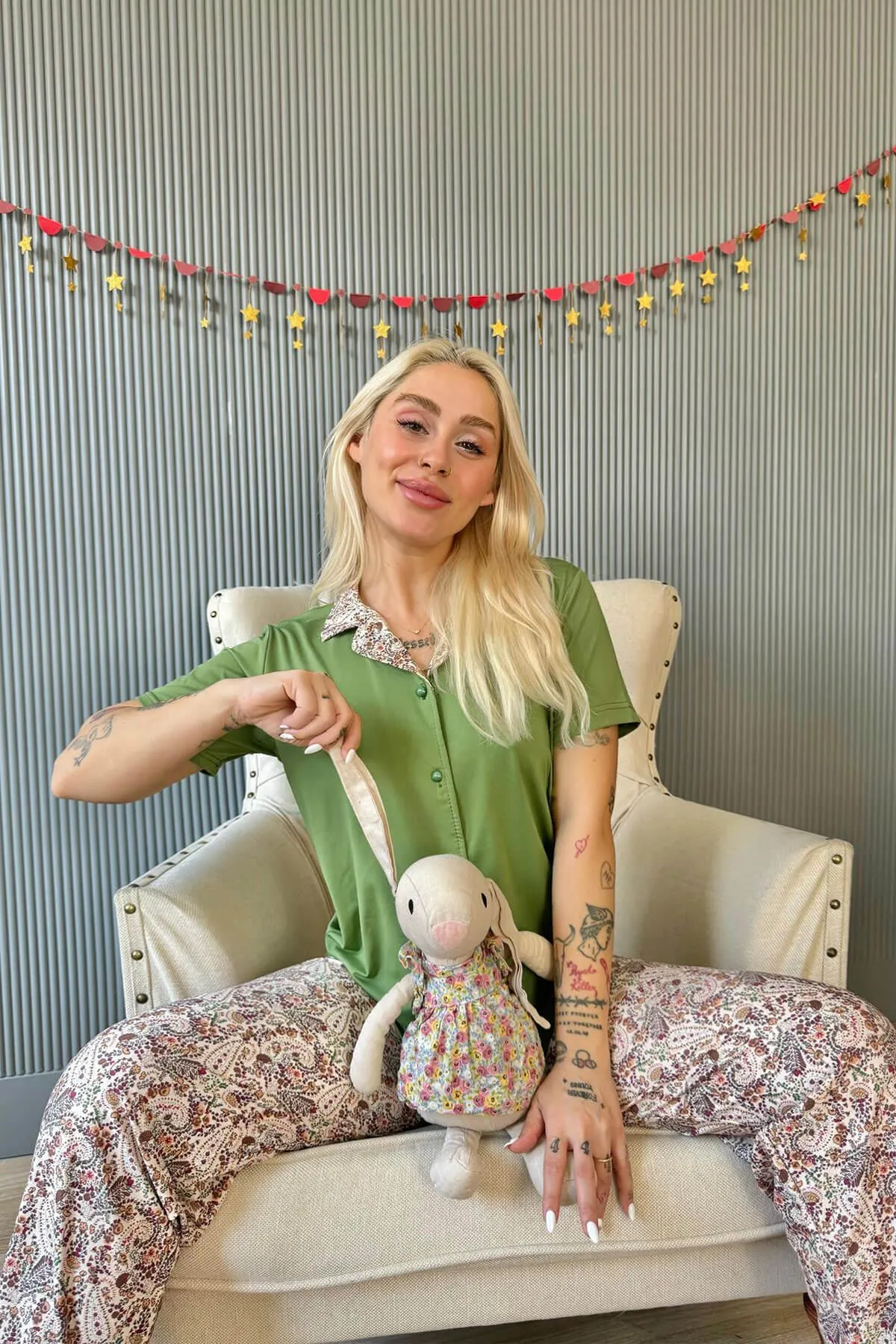 Pijamaevi  Pyjama set - Grün - Unifarben