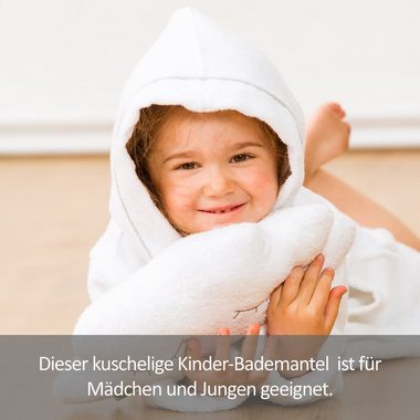 Smithy Kinderbademantel Regenbogen/Wolke, Frottee, Kapuze, Knöpfe, made in Europe