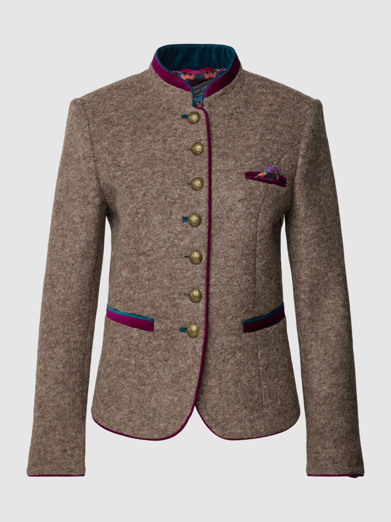 Blazer mit Stehkragen in taupe