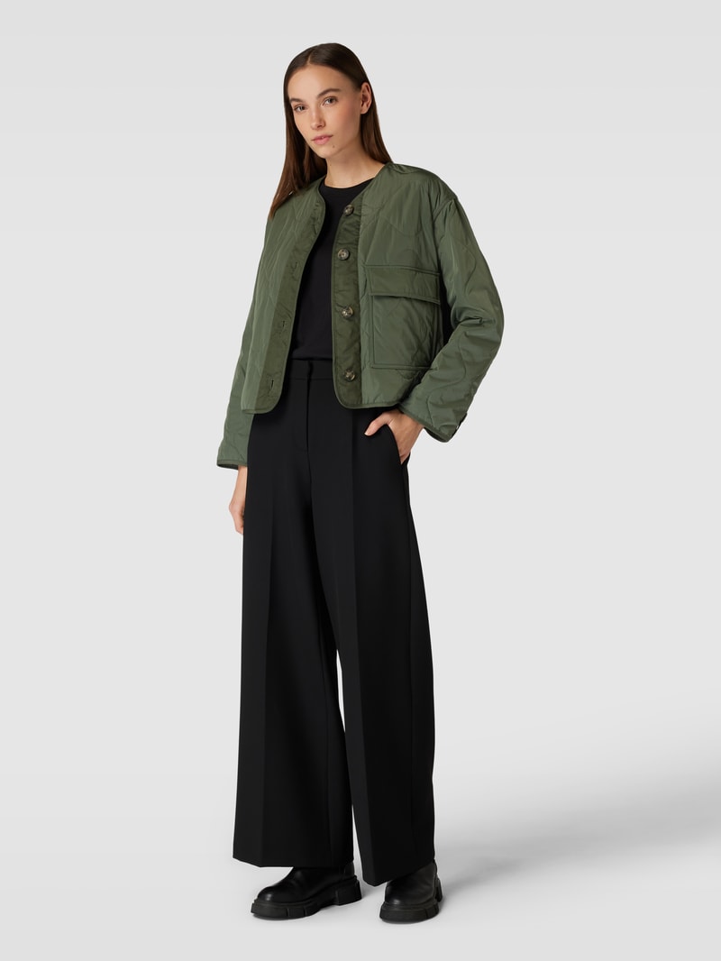 Jacke mit Ziernähten Modell 'UMBERTA' in khaki