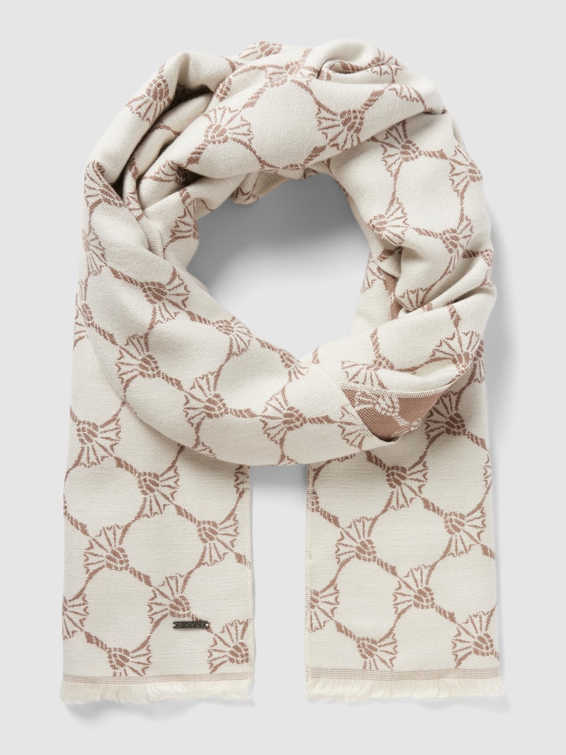 Schal aus Viskose mit Allover-Muster Modell 'Felix' in beige