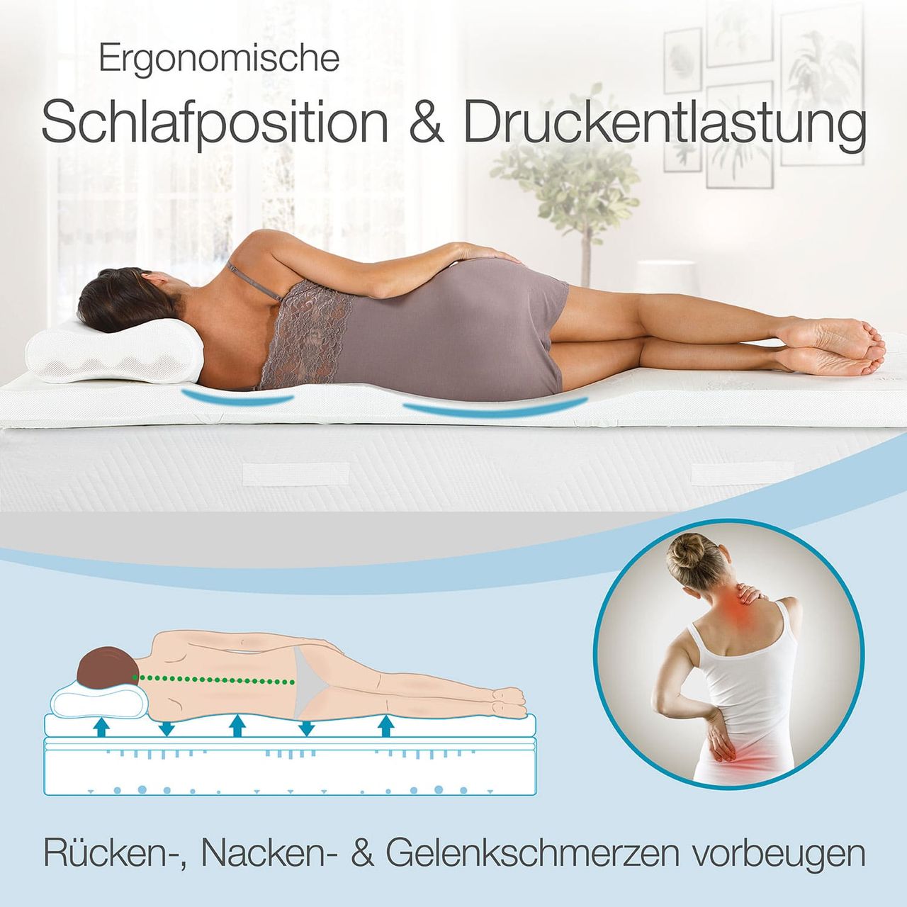 Aktivshop Bestschlaf Visko-Mineralschaum Matratzenauflage, 4 cm dick, 120x200 cm