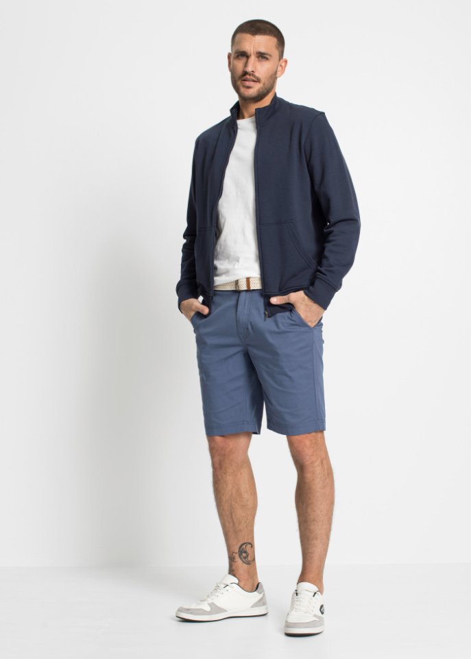 Stretch-Chino-Bermuda mit Gürtel, Regular Fit