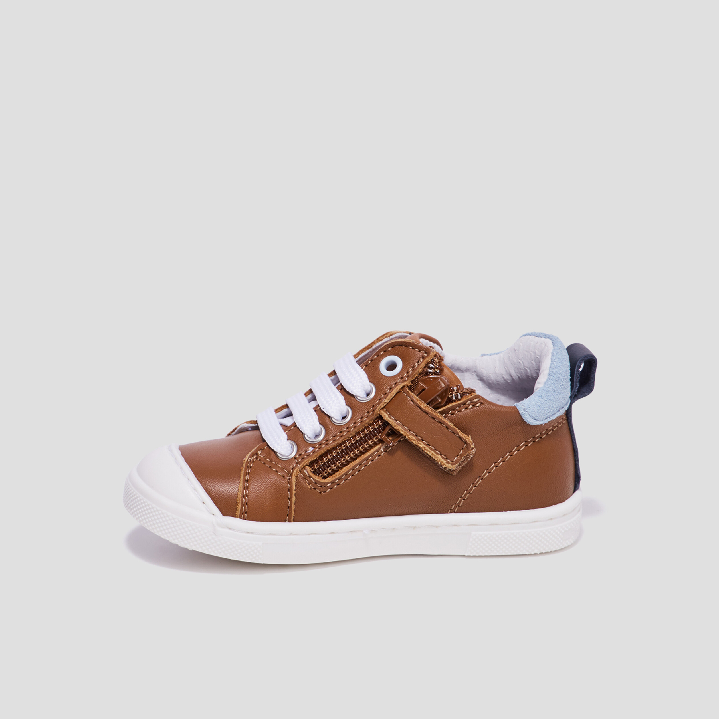 Bottillons zippés en cuir camel bébé garçon | La Halle
