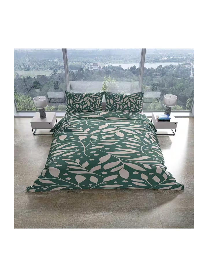 COFI 1453 Bettwäsche 100% Baumwolle Jersey – Ganzjahresbettwäsche in Leaf Green günstig kaufen