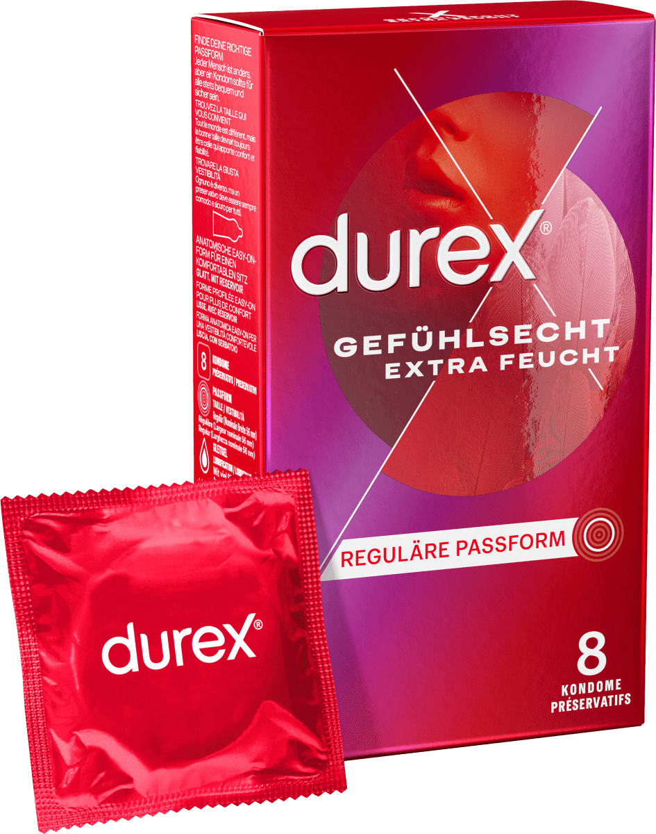 Kondome Gefühlsecht Extra Feucht, Breite 56mm, 8 St