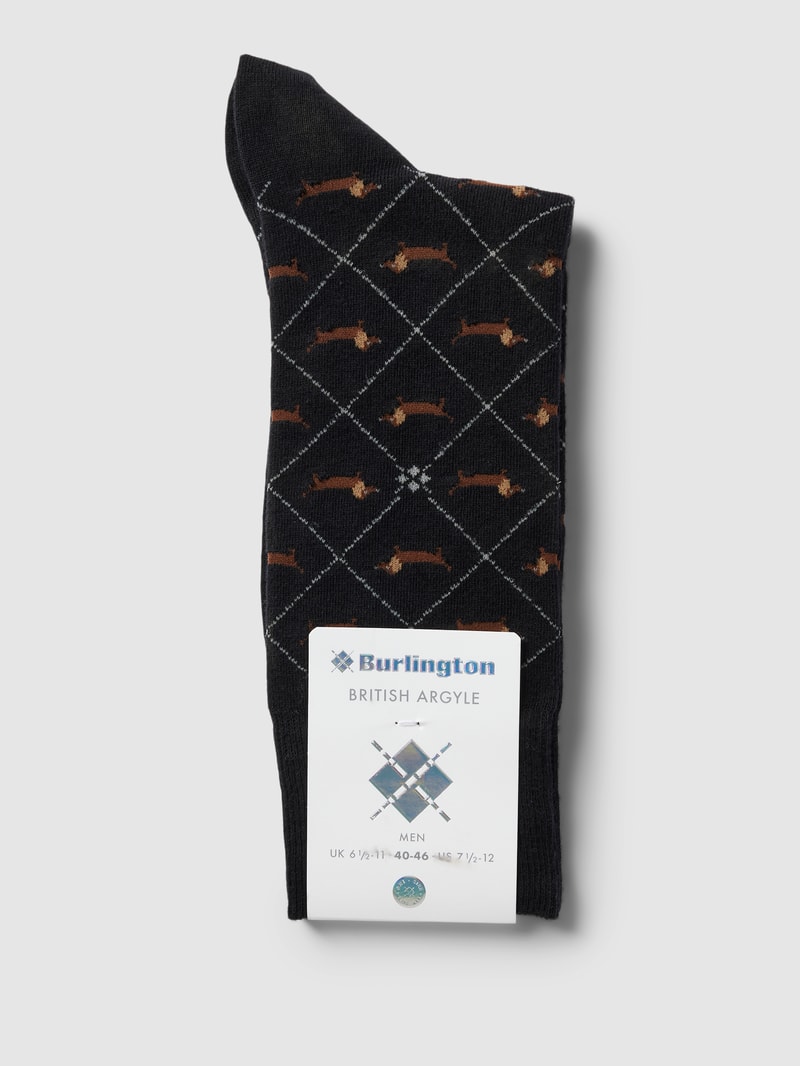 Socken mit Allover-Muster in schwarz