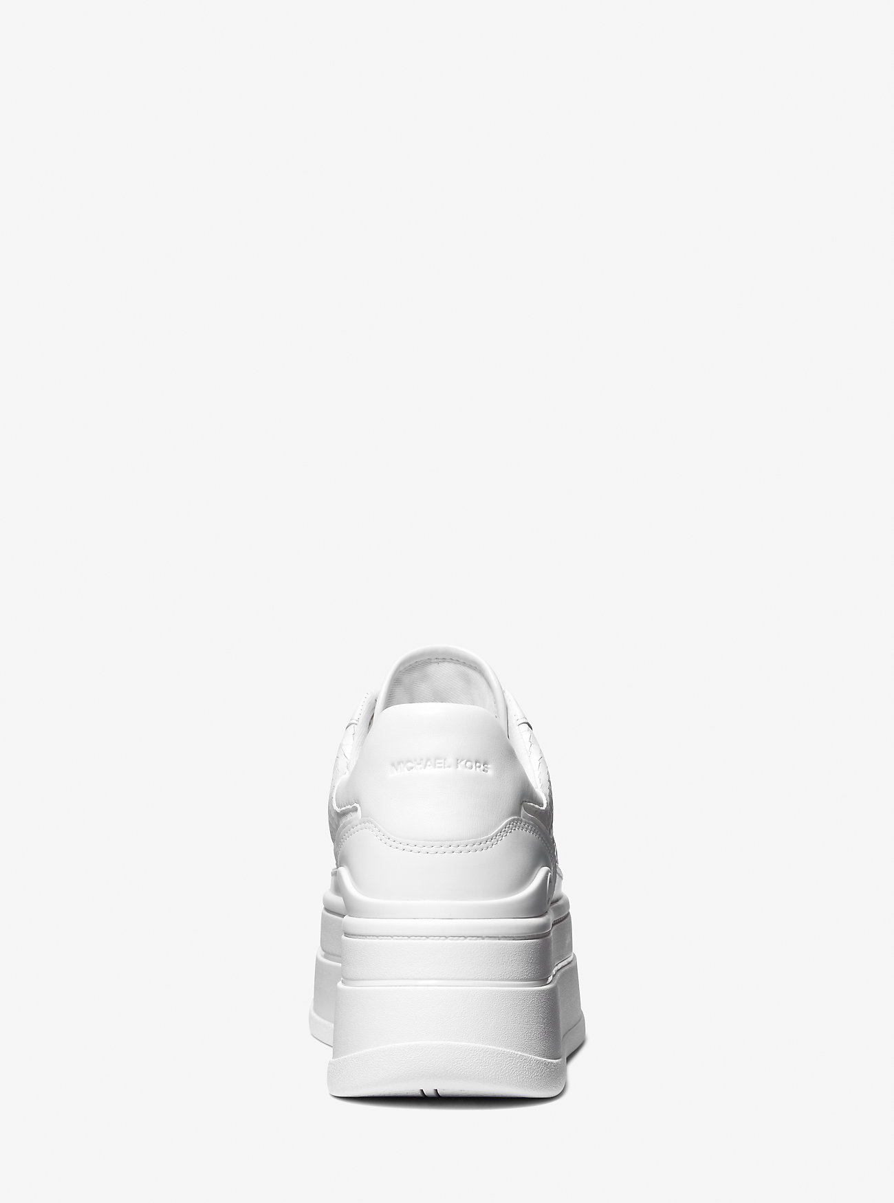 Hayes Snake Embossed Leather Platform Sneaker - OPTIC WHITE
