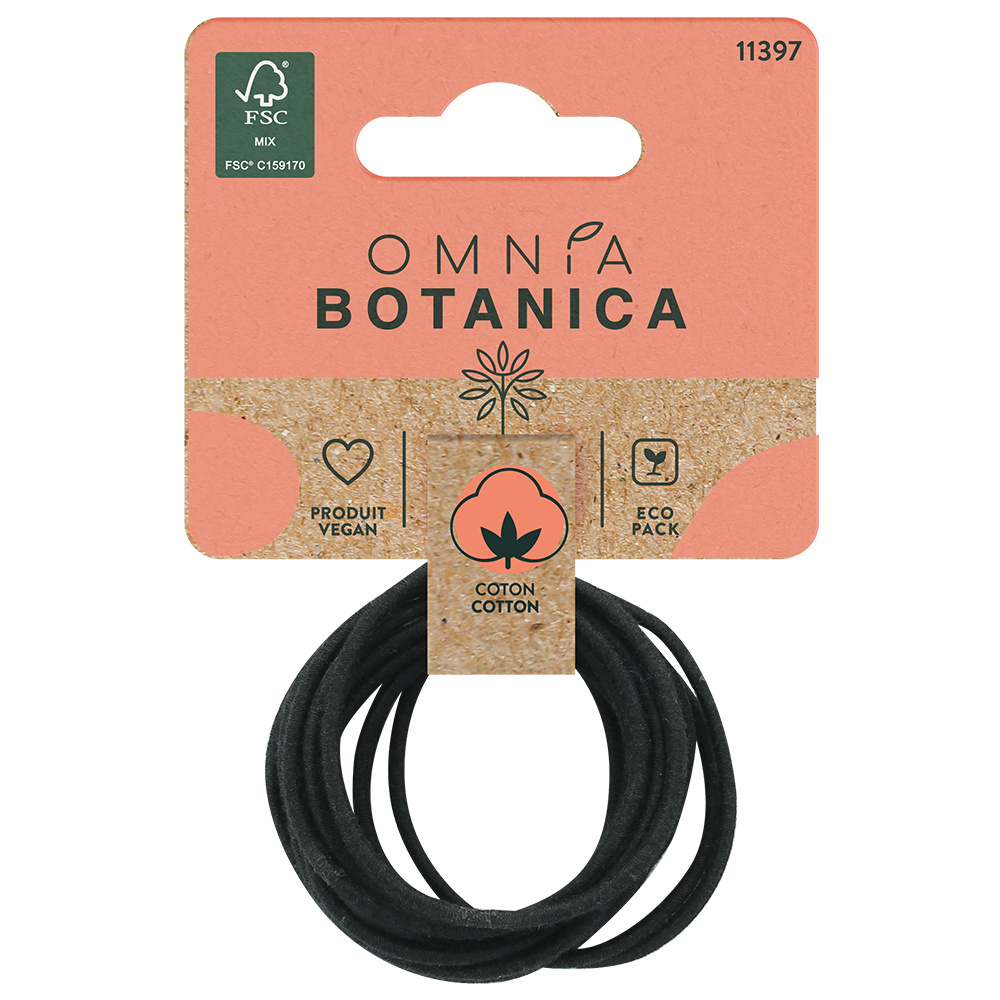 Omnia Botanica ELASTIQUES NOIRS FINS EN COTON X12 ELASTIQUES