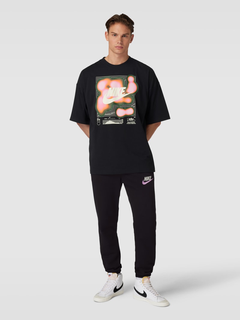 Sweatpants mit Label-Stitching in schwarz