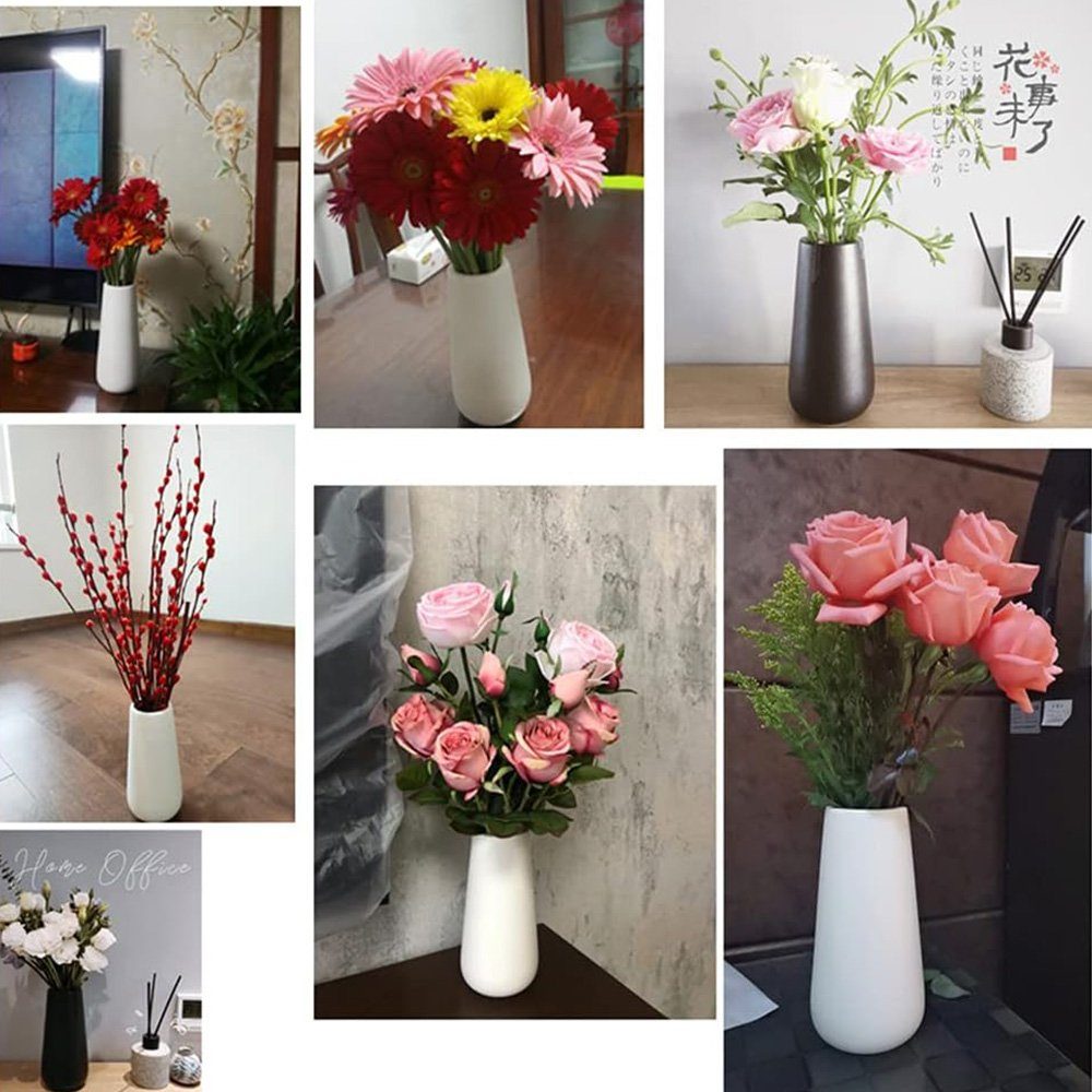 aikidio Bodenvase Weiß Matt Vase für Pampasgras,für Home Dekor. (1 St)