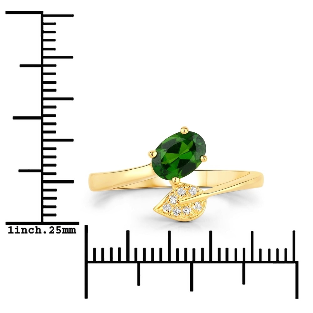 Rafaela Donata Bague Argent sterling Diopside de chrome en Or jaune Bague