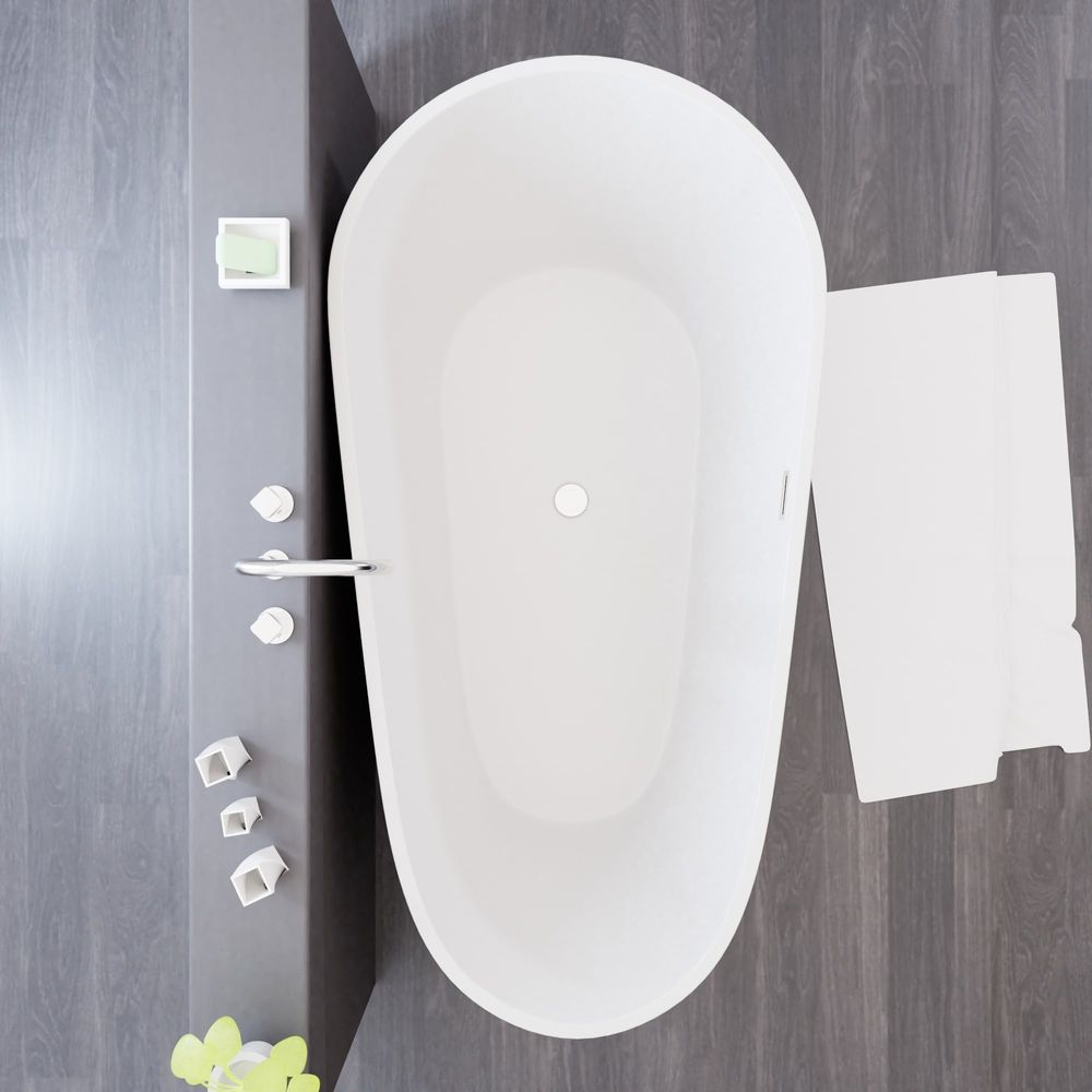 TroniTechnik Freistehende Badewanne Acrylbadewanne Standbadewanne Dia 170cm x 80cm x 58cm