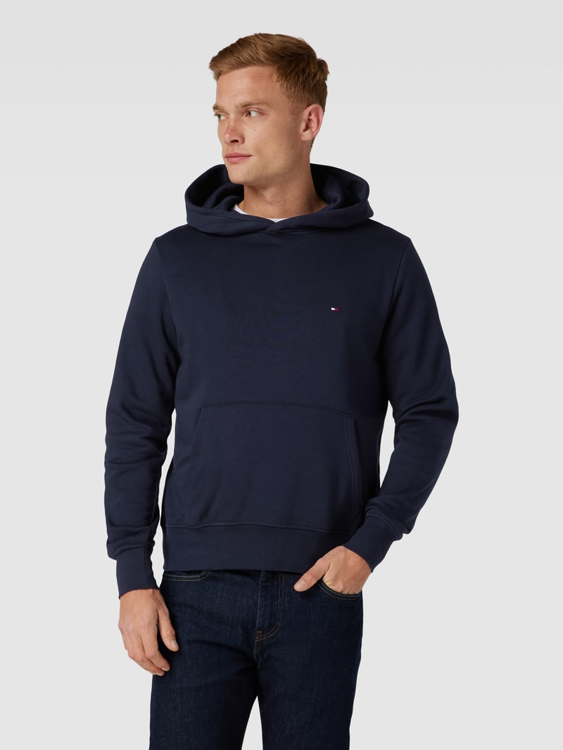Hoodie mit Logo-Stitching Modell 'FLAG' in marineblau