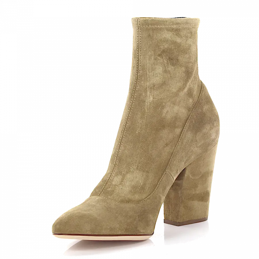 Sergio Rossi - Klassische Stiefeletten A75280 Veloursleder - beige