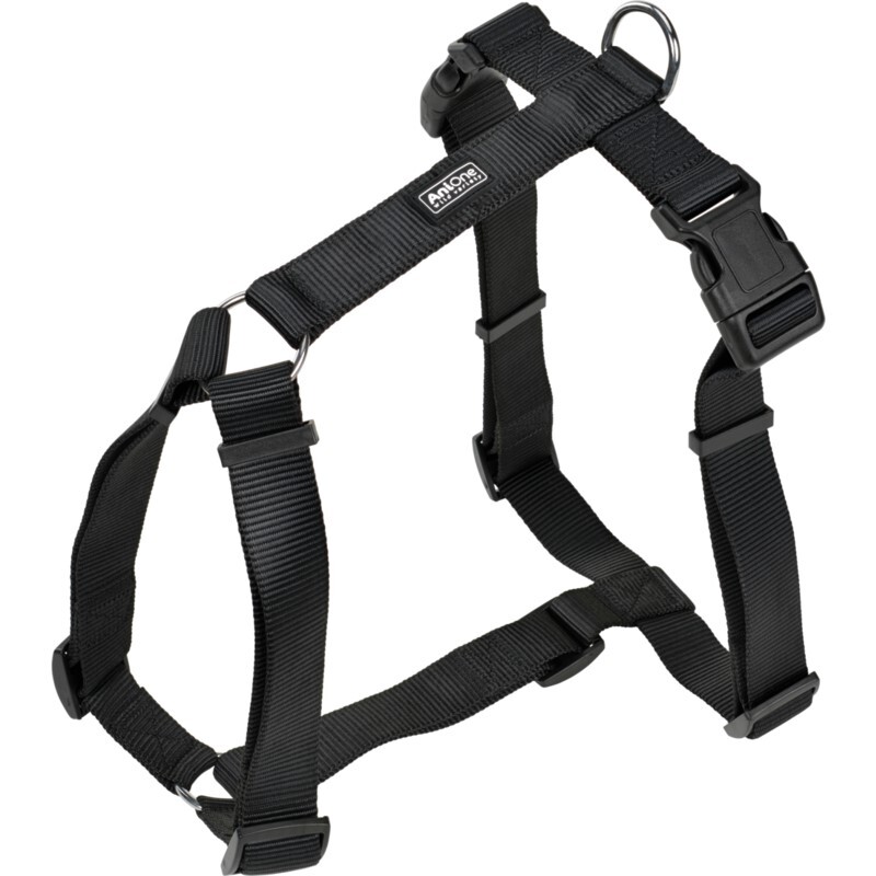 AniOne Hundegeschirre AniOne H-Geschirr Classic Nylon schwarz XL