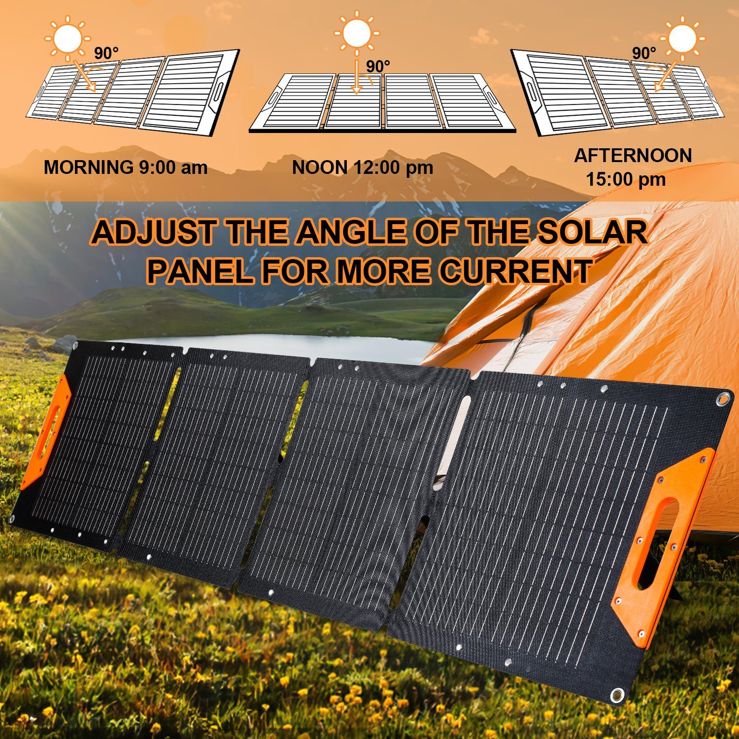 Gimisgu Solarmodul Solarpanel Faltbar 120W für Powerstation Powerbank Solarladegerät, 120,00 W