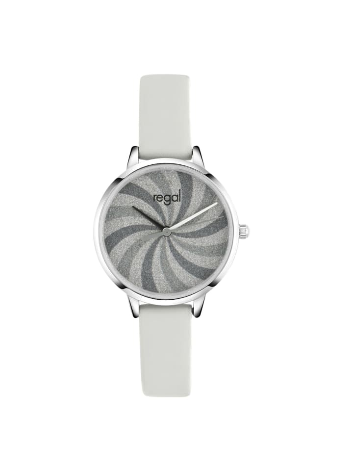 Lucardi Lederimitat Quarz Regal Silber günstig kaufen 210-mm