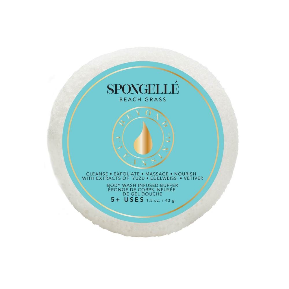 spongelle travel Size Spongette - Beach Grass Eponge de corps infusée de gel douche -Format voyage