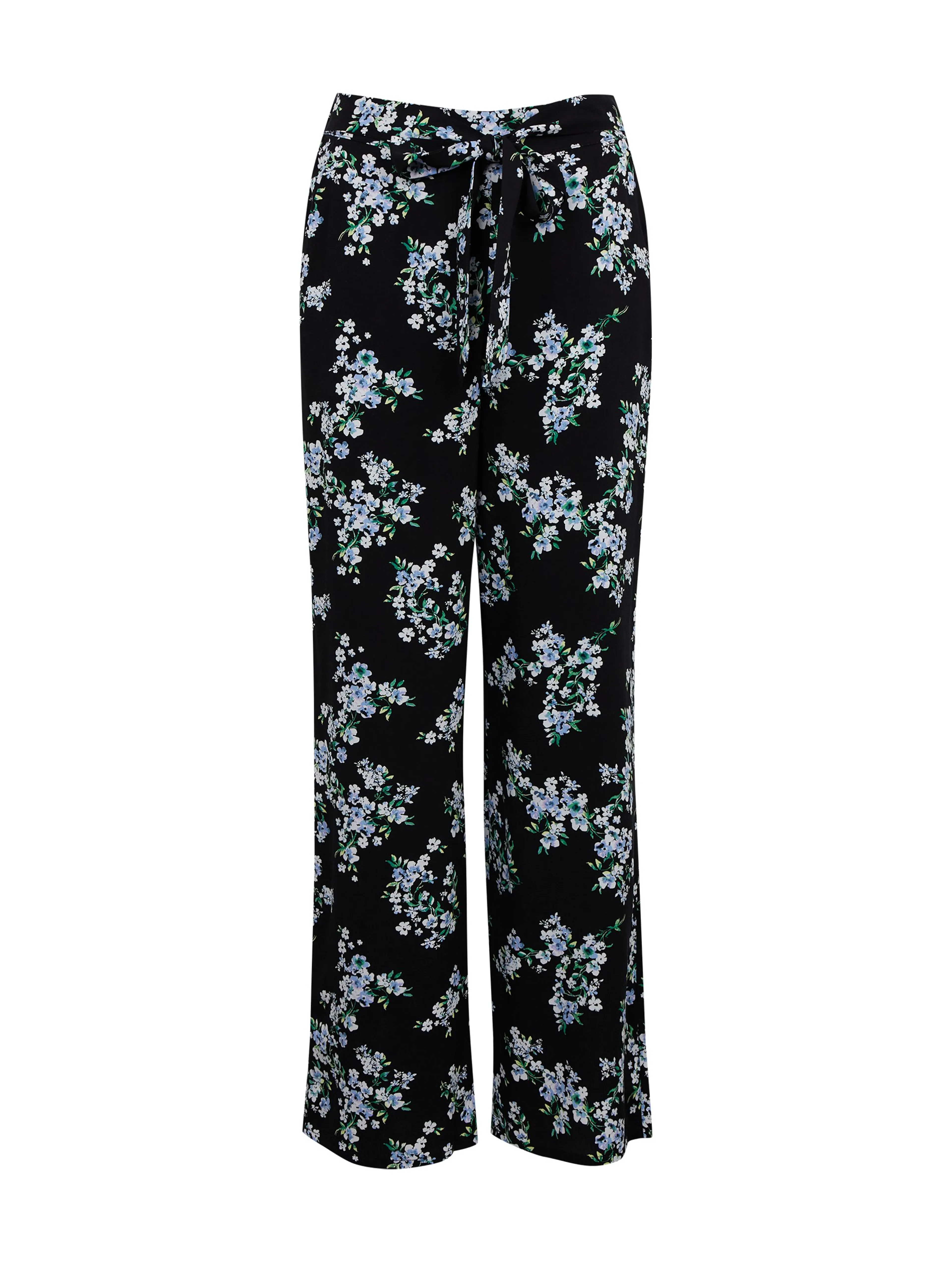 Blaue und schwarze geblümte weite Damenhosen ORSAY
