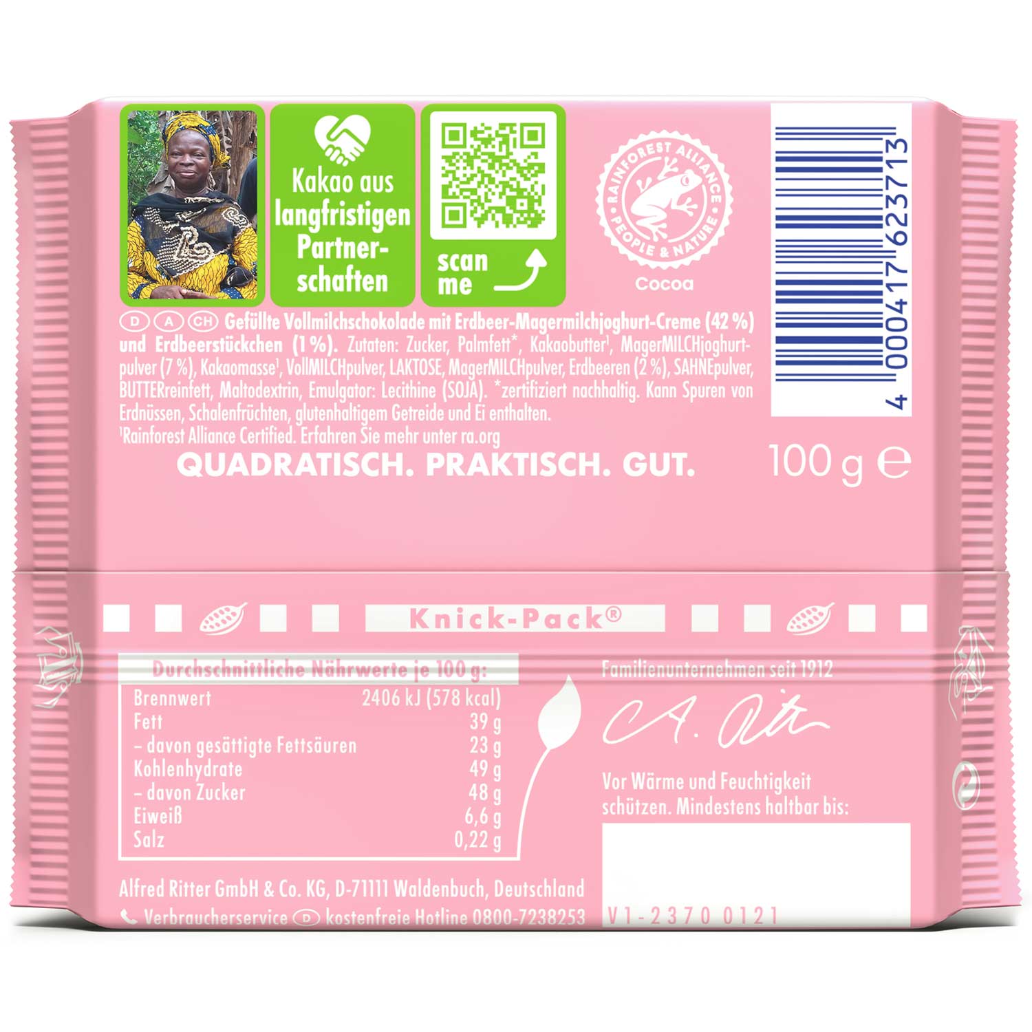 Ritter Sport Erdbeer Joghurt 100g