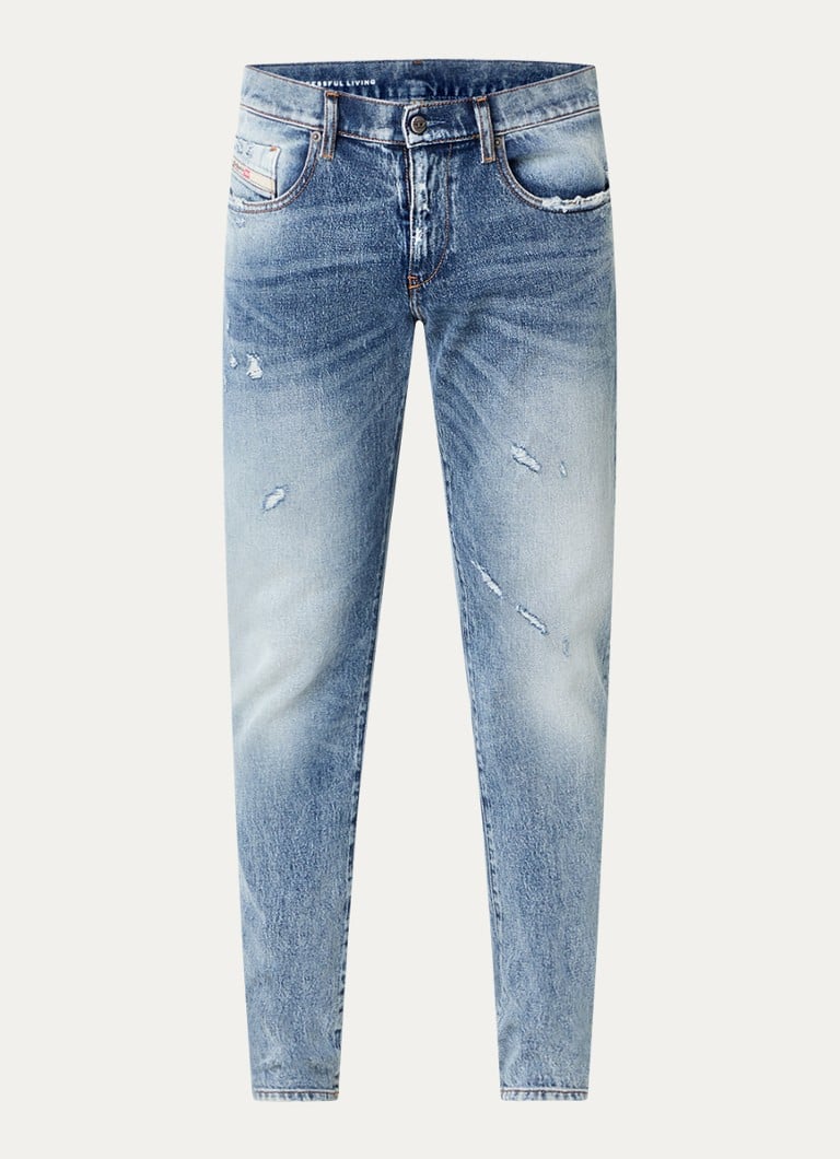 Jeansy Diesel D Strukt slim fit 2019 z przetarciami