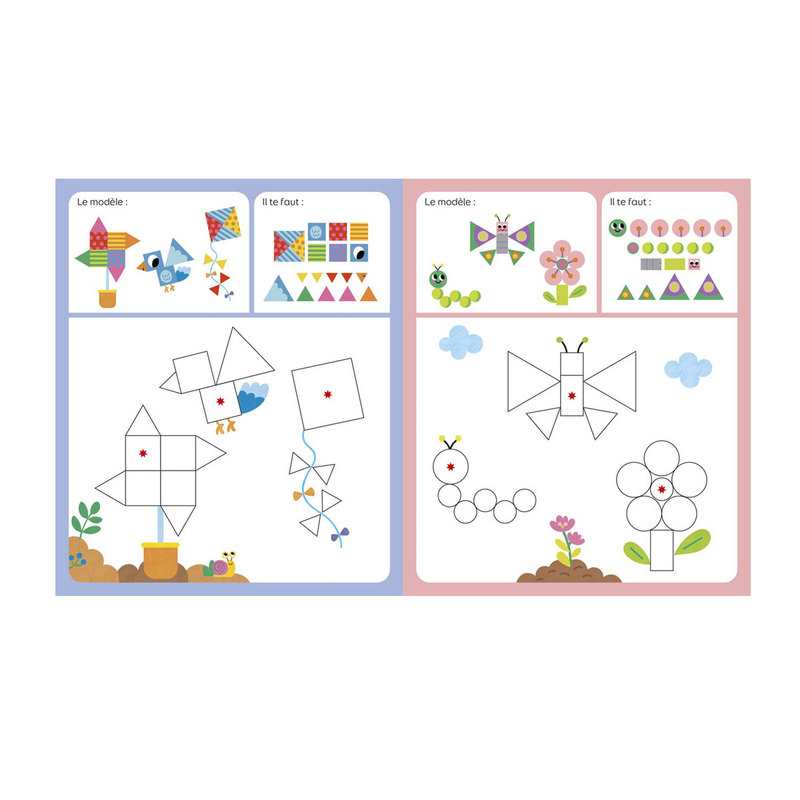 Pochette Les formes géométriques, Le jardin 190 gommettes pour la maternelle - Lito