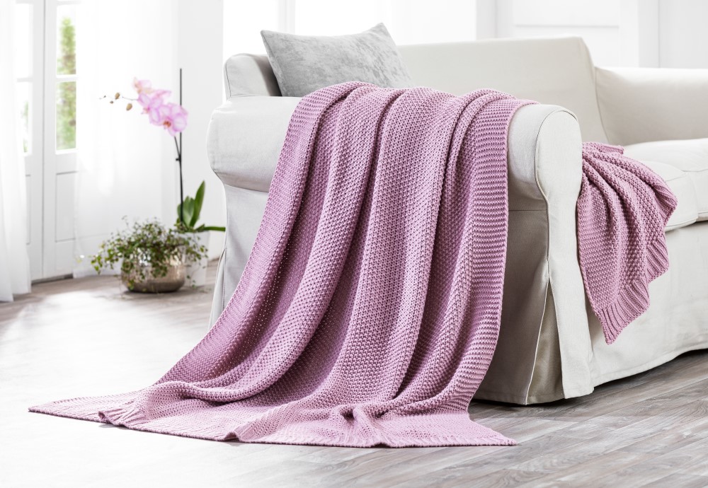 Bella Casa Strickdecke, ca. 130 x 170 cm - Rose