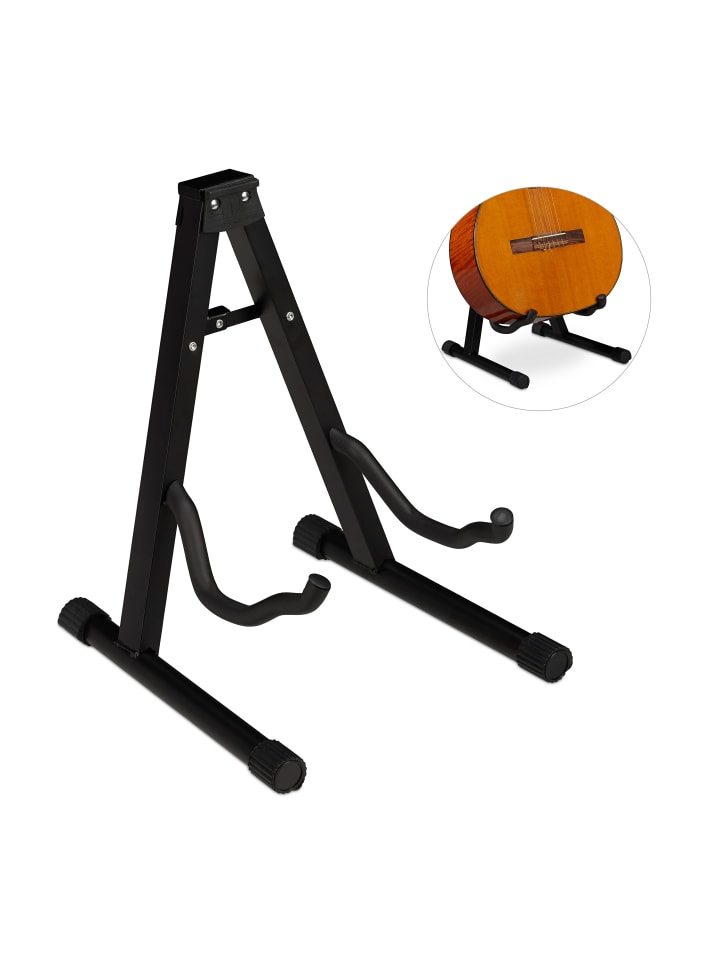 relaxdays Gitarrenständer in Schwarz - (B)29 x (H)37 x (T)30 cm günstig kaufen onesize