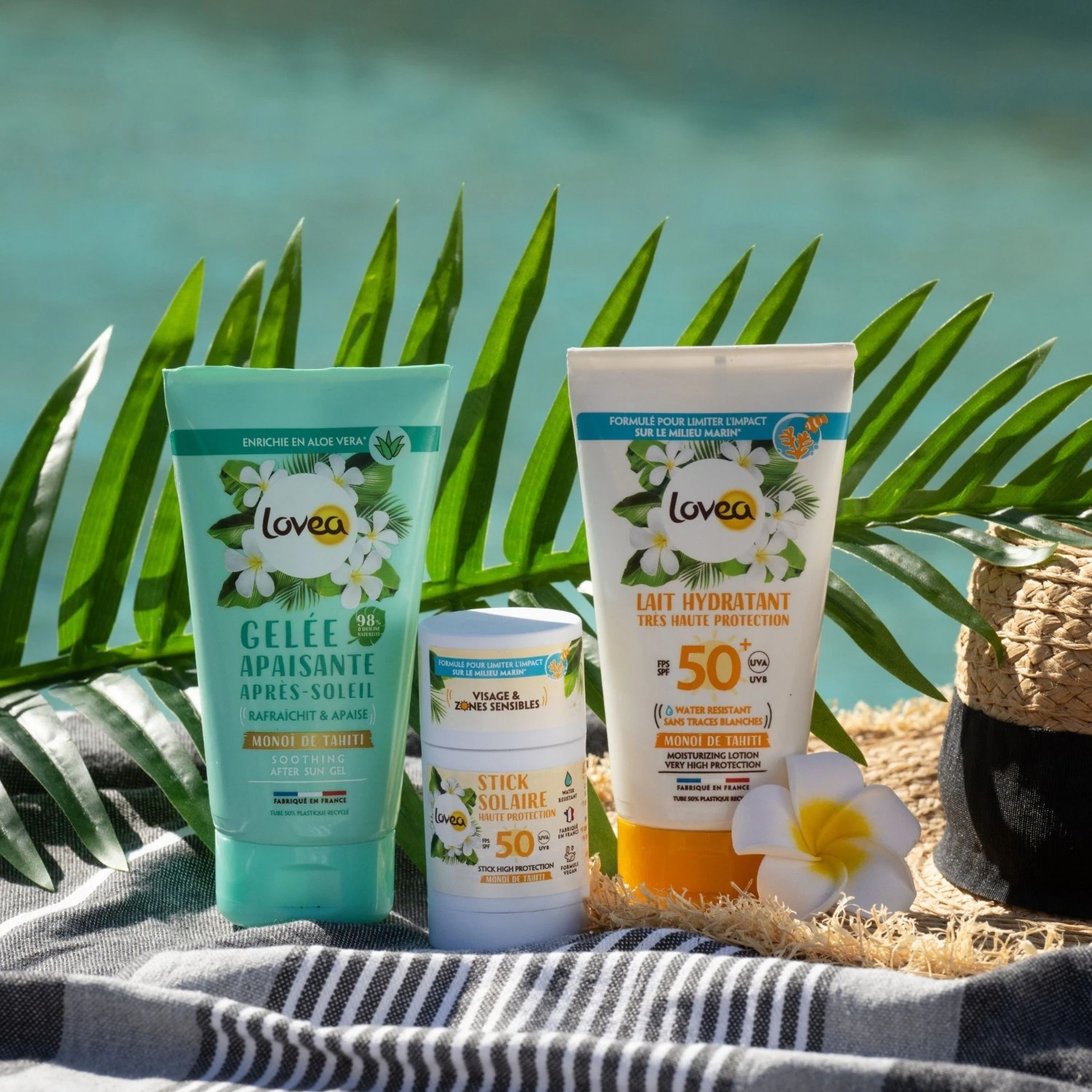 Lovea krema za sunčanje u stiku SPF 50 visoka zaštita s tahićanskim monoijem