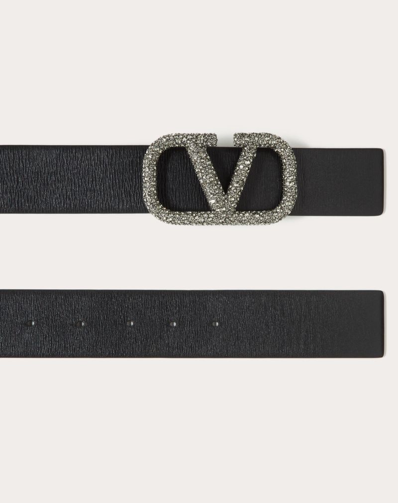 VLOGO SIGNATUR BÆLTE I GLANSET KALSkind 40MM