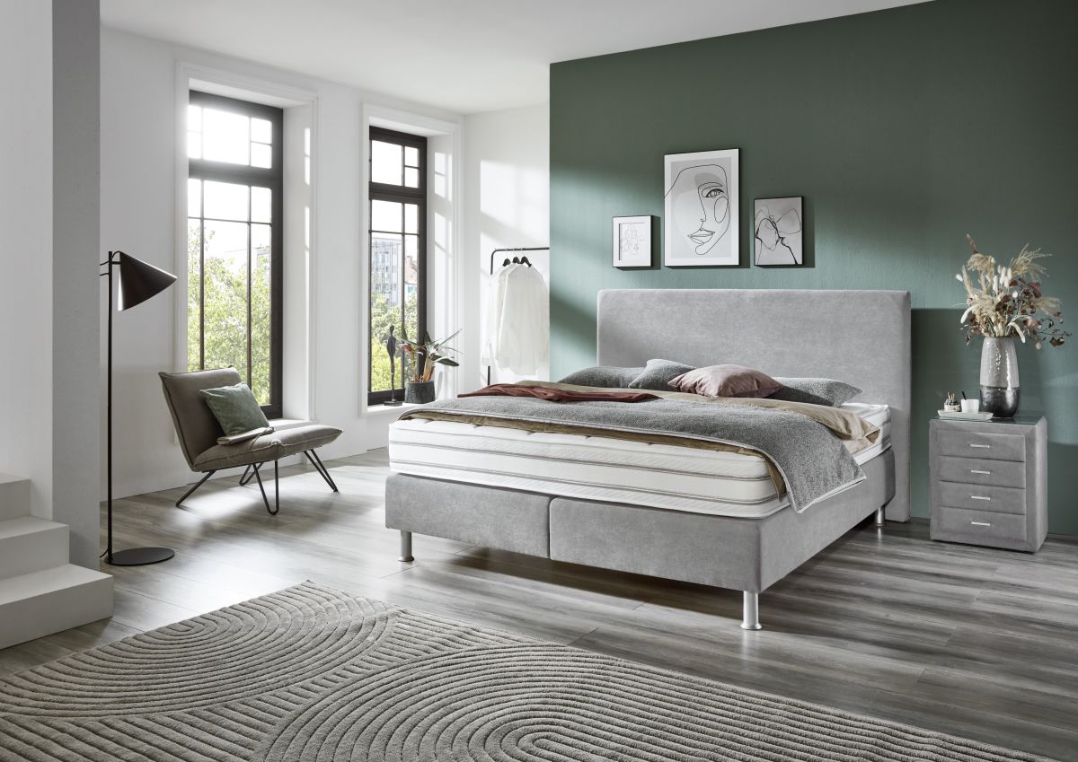Oschmann Boxspringbett 23148 Grau 180 x 200 cm