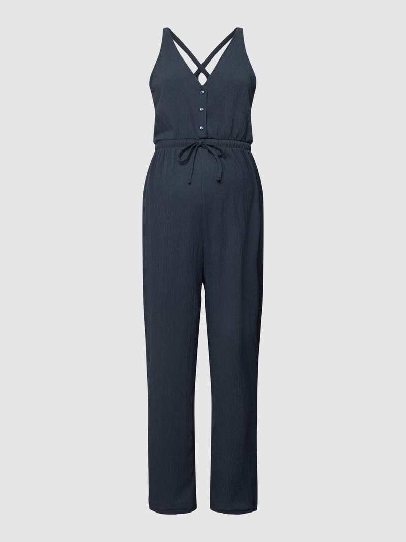 Umstands-Jumpsuit mit Tunnelzug in dunkelblau
