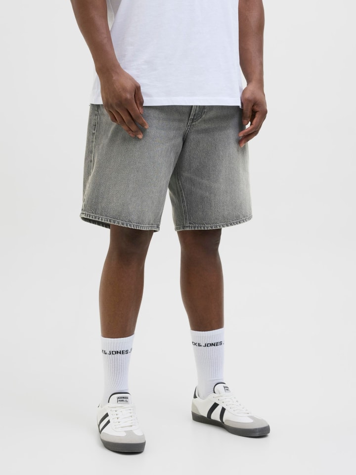 JACK & JONES PLUS Jeans-Shorts in Grey Denim günstig kaufen