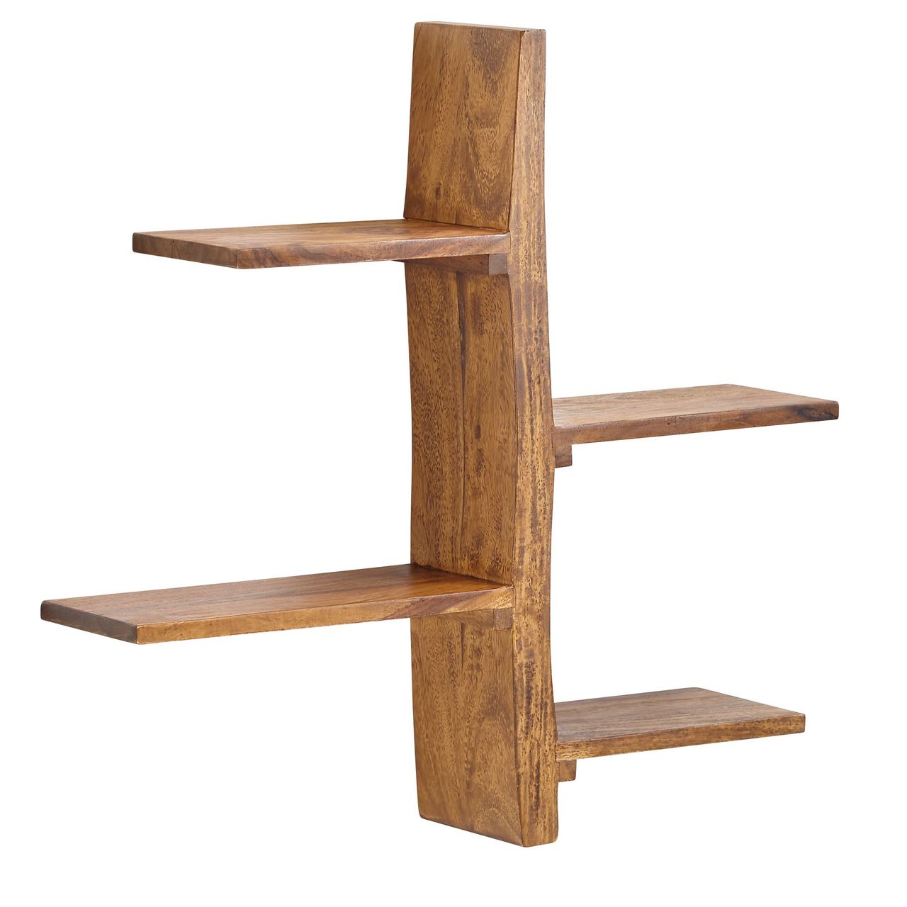 Skyport WOHNLING Wandregal Holz Massiv 58x60x15 cm Hängeregal Regal Groß Schwebend Baum