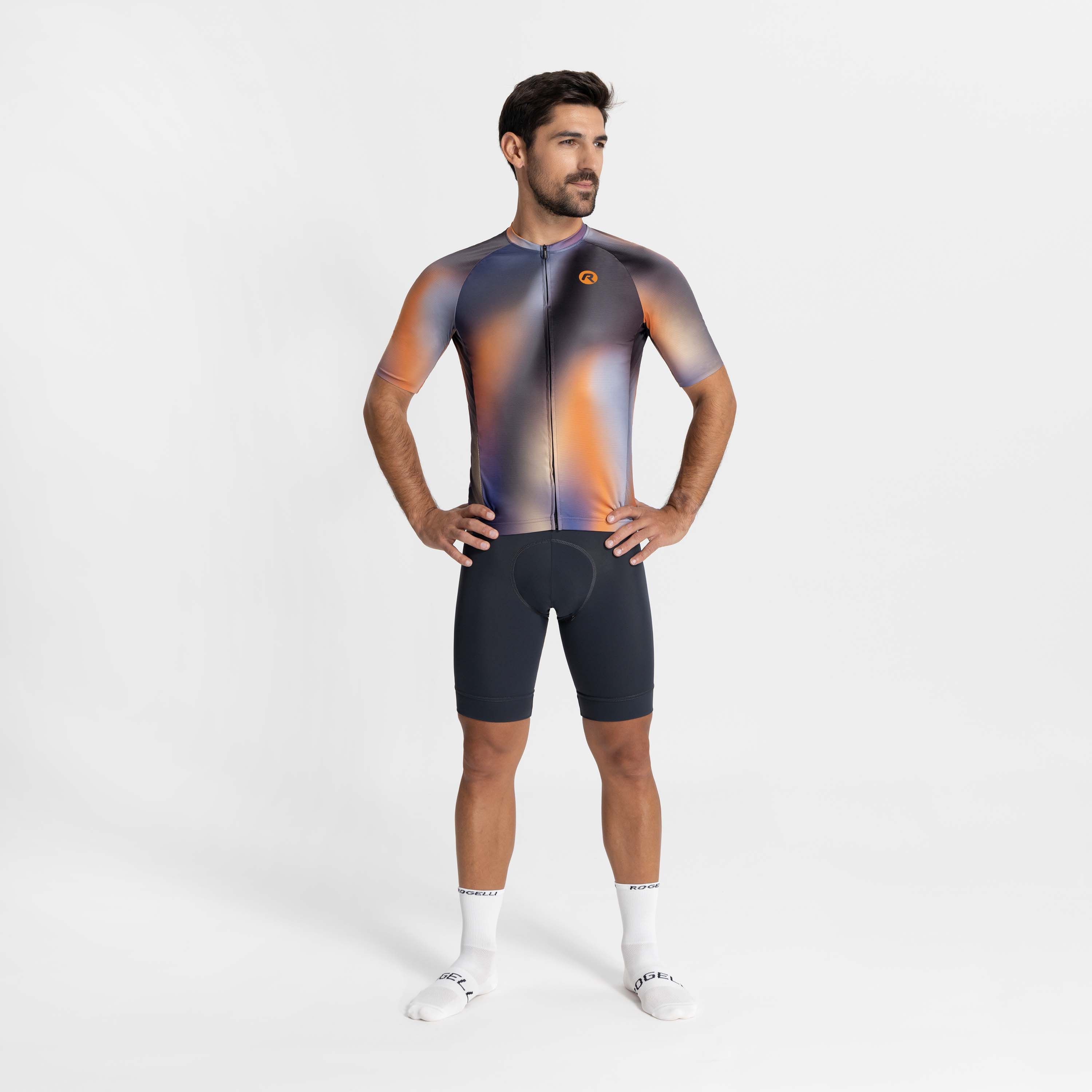 Rogelli Halo Orange Herren Radtrikot Kurzarm