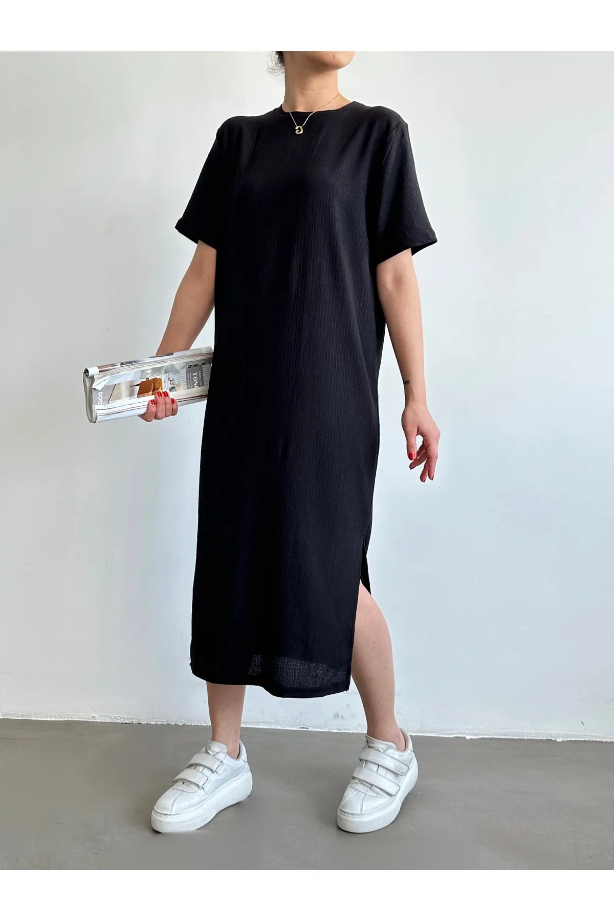 BEJNA  Schwarz gestrickt - lässiges Sommerkleid
