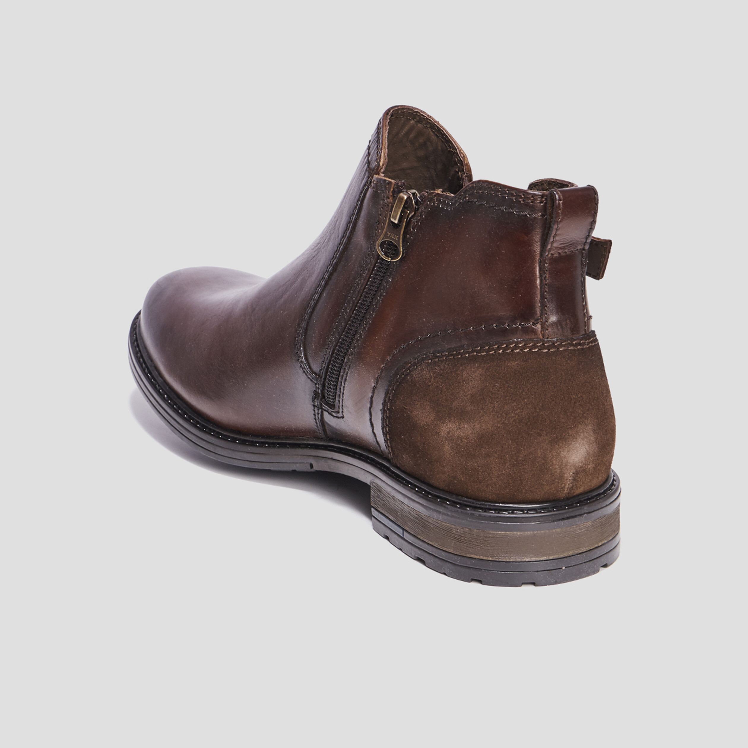 Bottines en cuir zippées Bram marron homme | La Halle