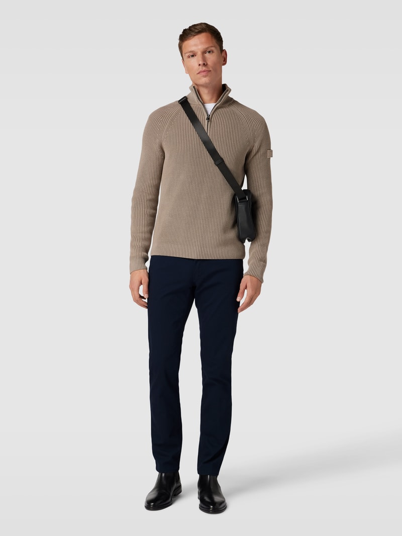 Hose in unifarbenem Design Modell 'Chuck' in dunkelblau