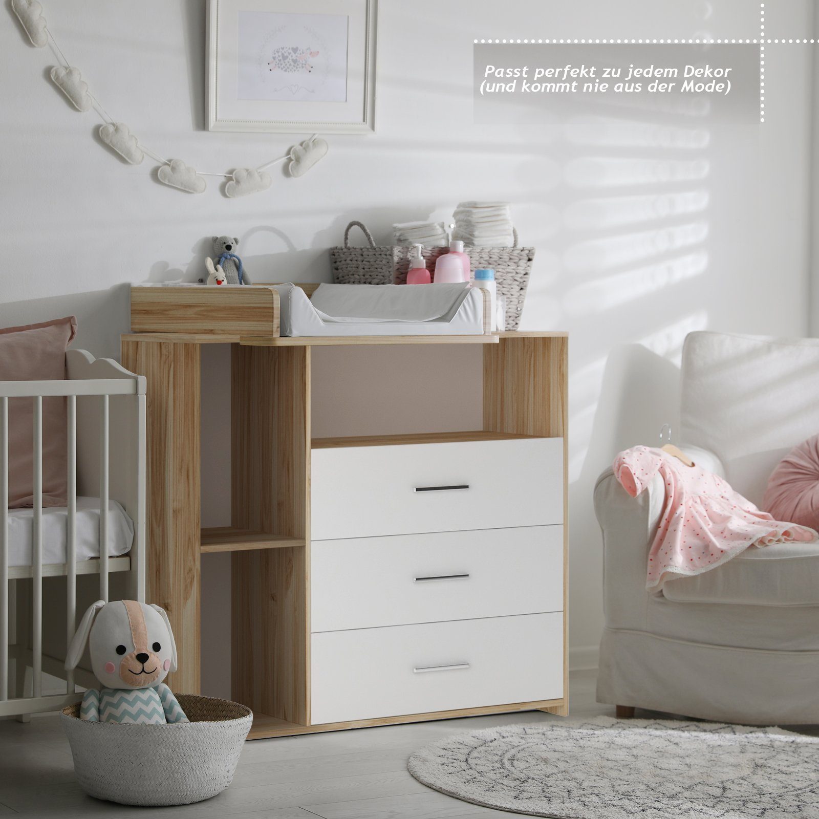 Infantastic Wickelkommode Wickeltisch Baby Kommode Wickelregal Wickelaufsatz