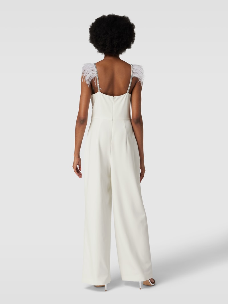 Jumpsuit mit Effektgarn in weiß