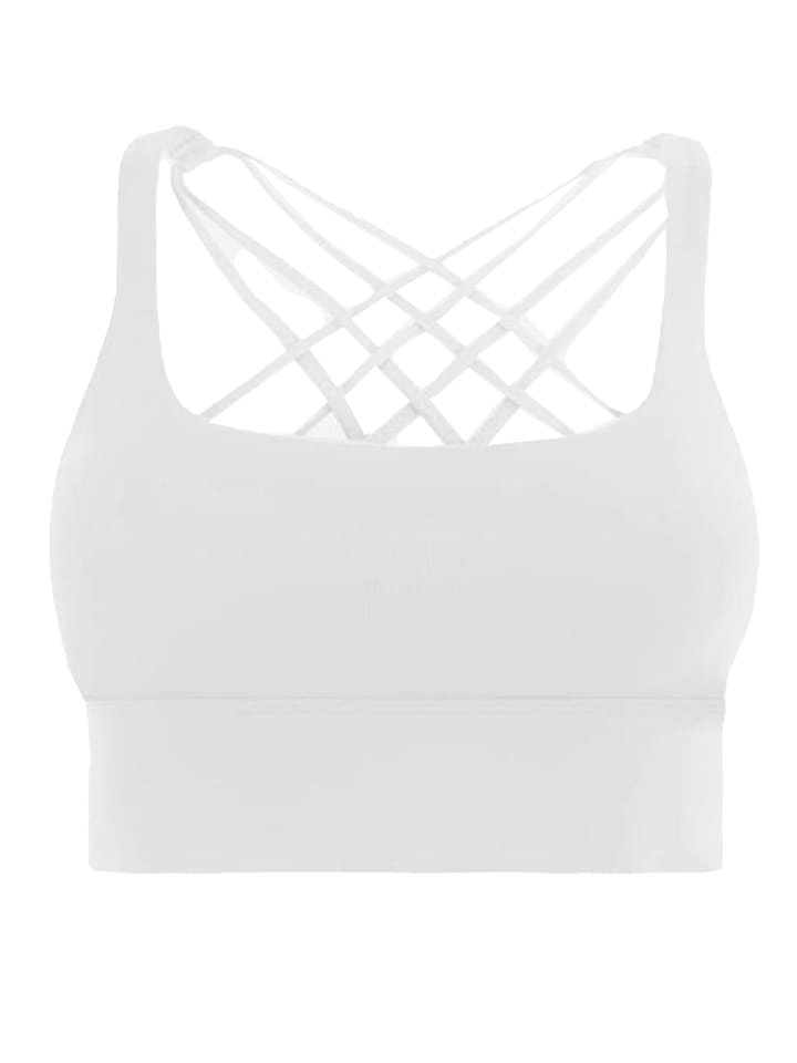 SASSYCLASSY Crop Sport-BH mit Kreuz Rücken in Weiß günstig kaufen