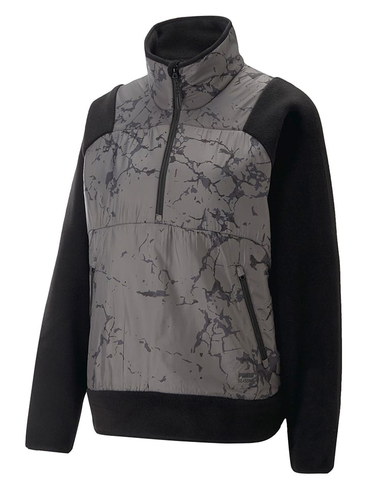 Puma Fleecepullover in Schwarz/ Grau günstig kaufen