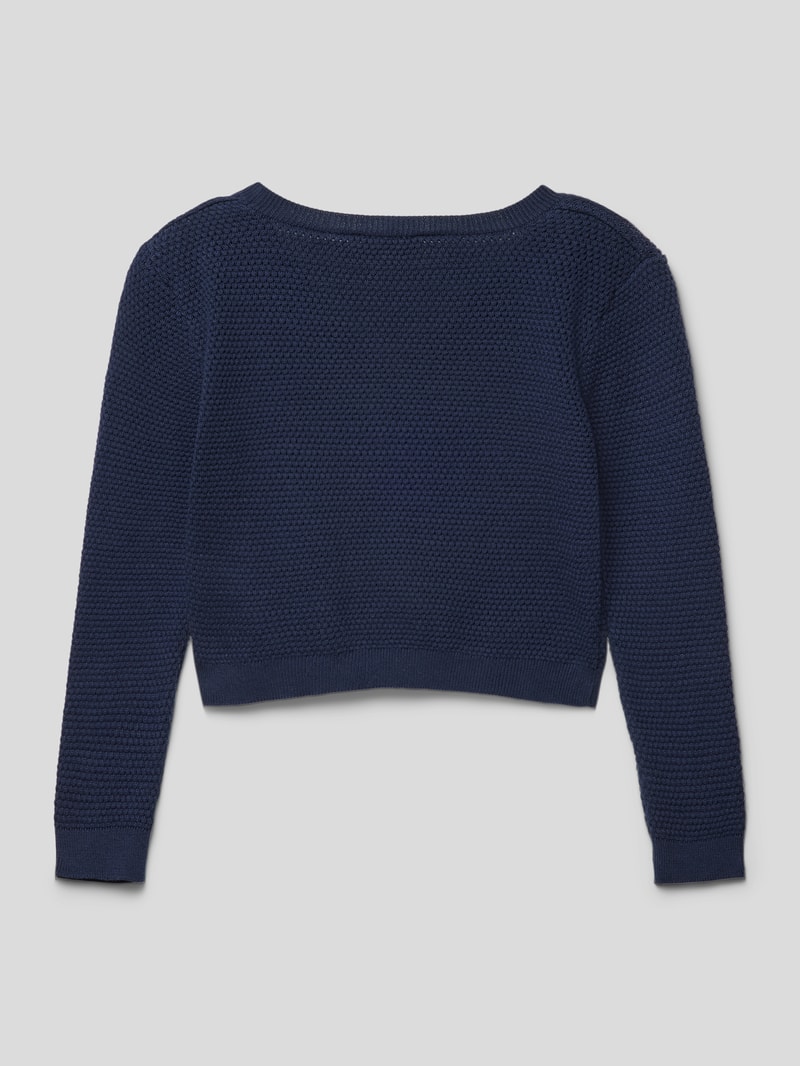 Cropped Strickjacke mit Knopfleiste in marineblau
