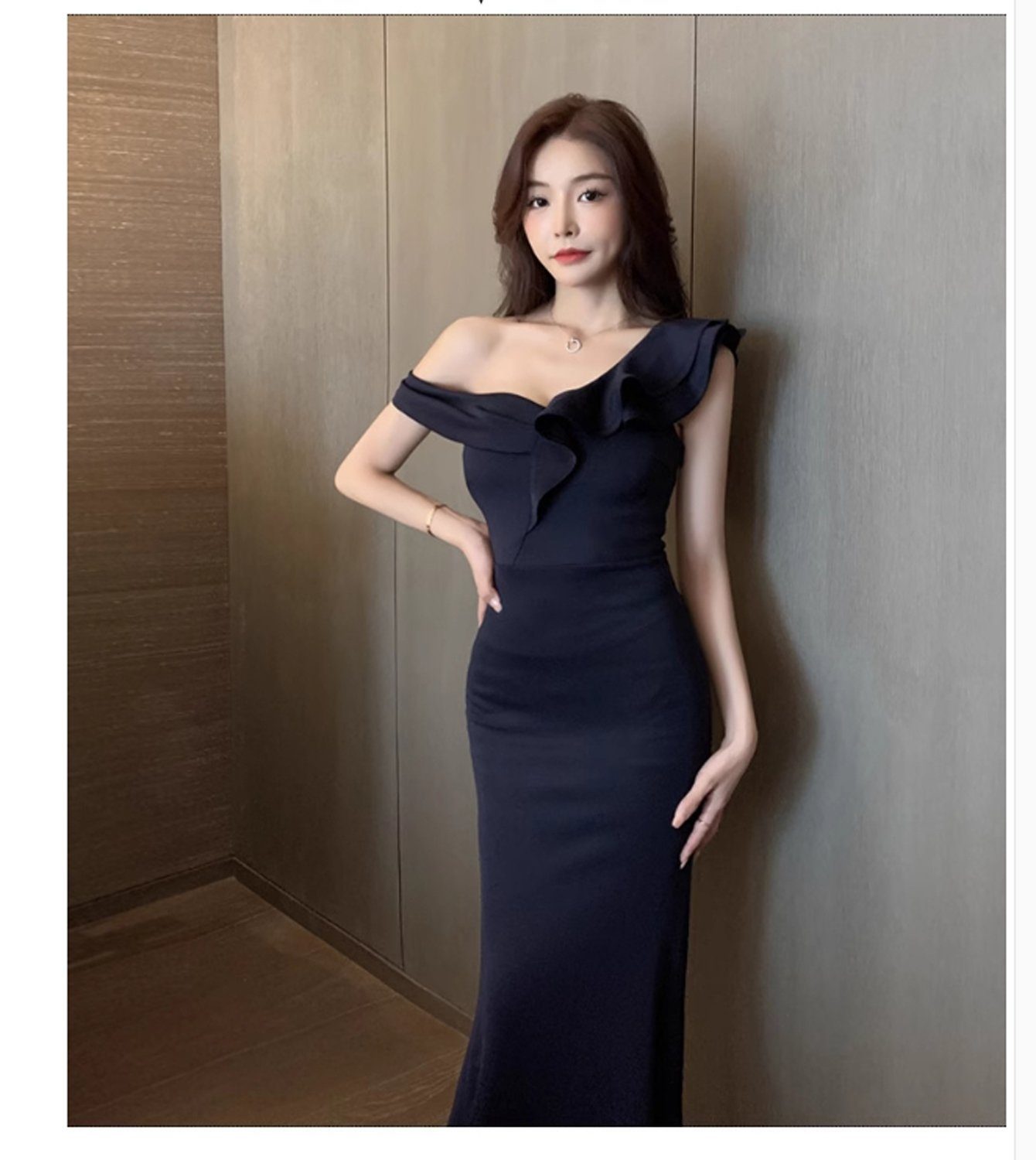 aikidio Stillkleid Unregelmäßiges, schmales One-Shoulder-Abendkleid