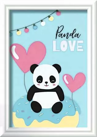 CreArt Panda Love - Malen nach Zahlen für Kinder ab 7 Jahren