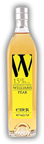 Etter Williams / Pear Fruchtbrand - Liqueur 15% New Generation Etter Williams / Pear Fruchtbrand - Liqueur 15% New Generation Eine außergewöhnliche und prickelnde, hochwertige Liqueur-Spezialität. 0,35	 Liter - Vol 15%