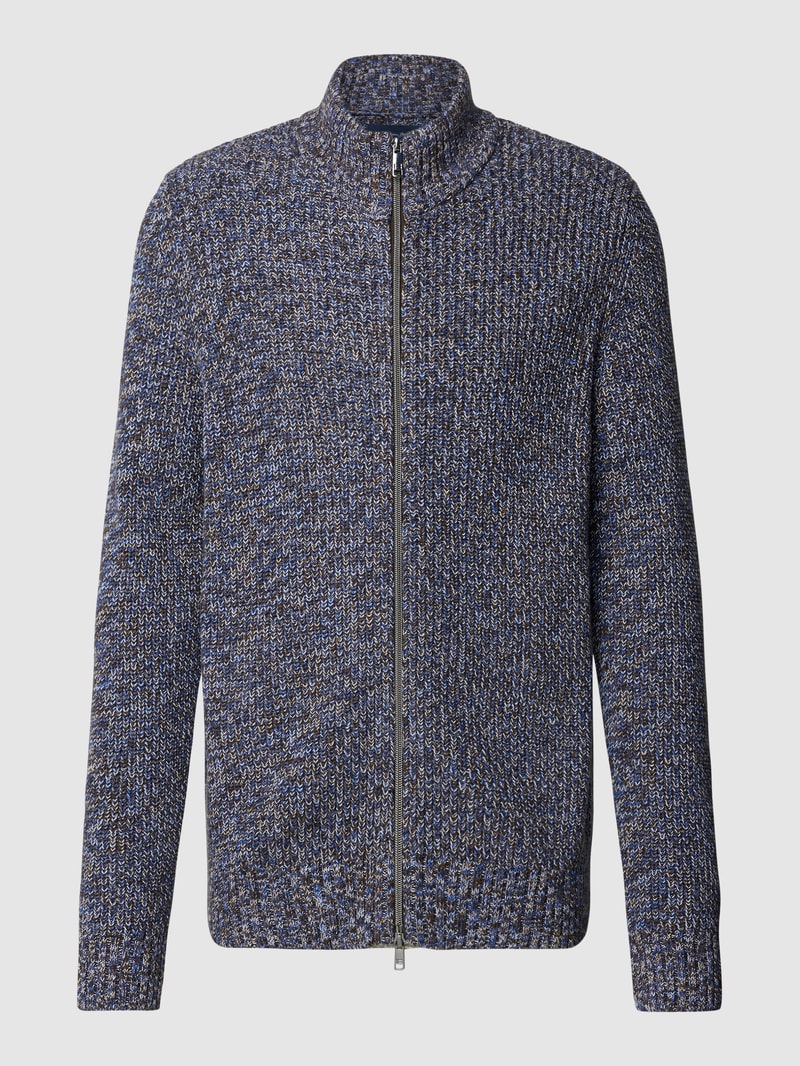Strickjacke mit Stehkragen in haselnuss braun