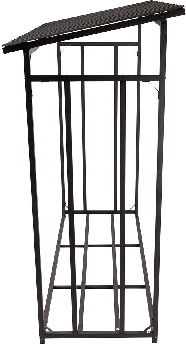 Heidenfeld Kaminholzregal Brennholzregal BR100, BxTxH:135x70x165 cm, (Kaminholzregal für außen und innen, Wetterbeständig, Welldach, 1-St., Max. Belastung 2250 kg, Stahl, Stoß- und Kratzfest), Stahl Feuerholzregal Holzstapelhilfe Holzunterstand Kamin