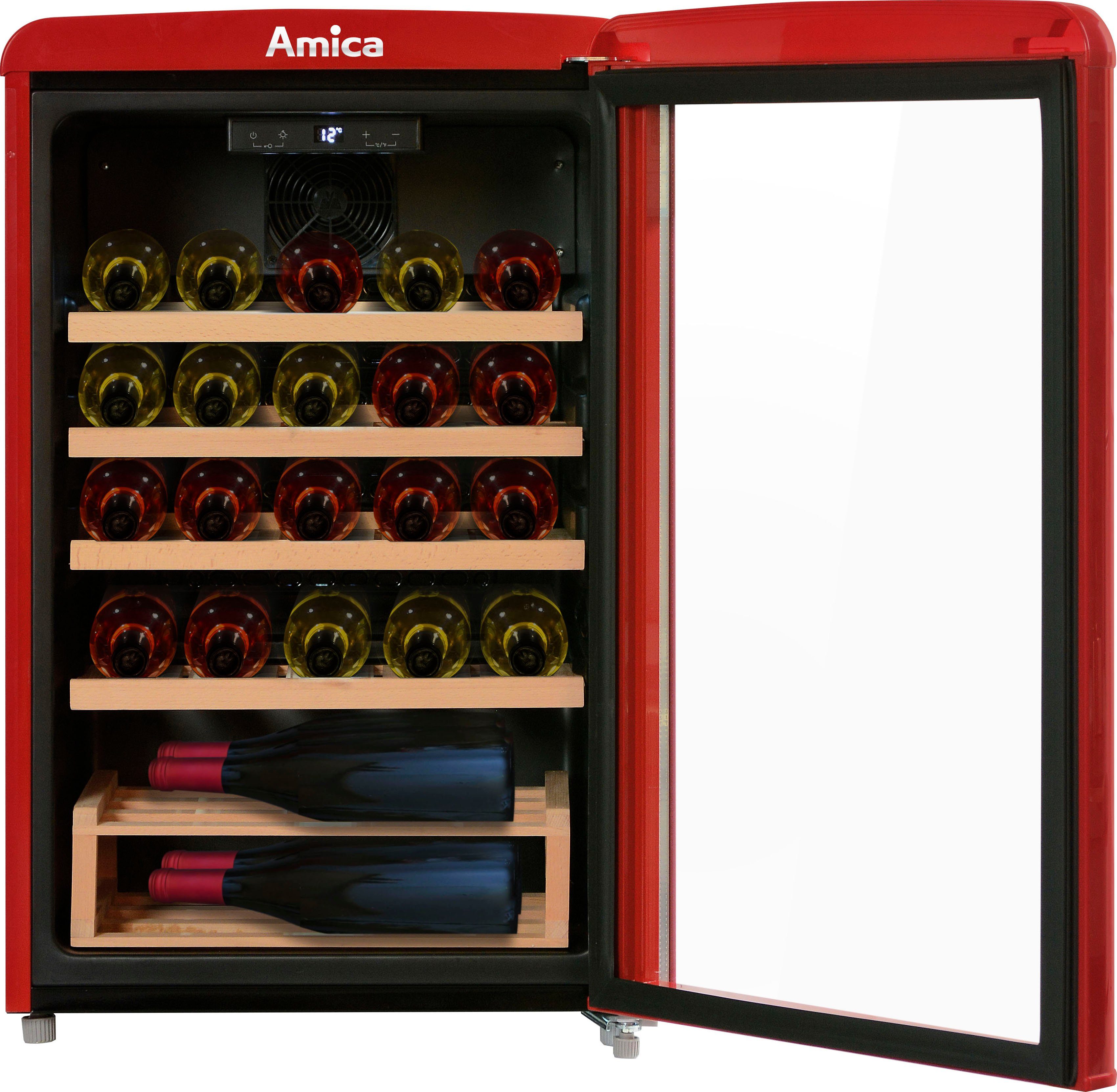 Amica Weinkühlschrank WKR 341 920 R, für 30 Standardflaschen á 0,75l